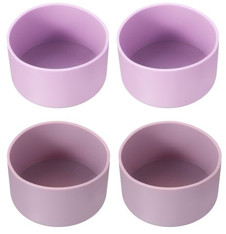 PATIKIL Silicone Boot for Tumbler Boot, 4Pcs Bottom Sleeve Protector Anti-Slip Protective Sleeve for Water Bottle Car Travel Cup, Purple/Light Purple
