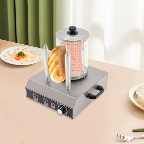 Edelstahl-Hot-Dog-Maker mit 2 Heizöffnungen Wurstwärmer Kann zum Toasten von Brötchen, Erwärmen und Warmhalten von Würsten verwendet werden