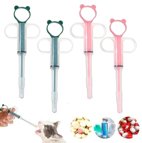 4 Stück Tabletteneingeber Katze,Tablettengeber für Katzen Hunde Tiere,Tabletten Eingabehilfe Eingeber Medikamenten,Feeder Pet Pusher,tablettengeber für katzen,tabletteneingeber katze