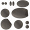 aZengear Repair Patches for Down Jackets, Puffer Coats, Waterproof, Self-Adhesive, Tear-Cold-Heat-Resistant Nylon Polyester Fabric, Fix Air Mattress, Inflatables, Tents (11 Pcs, Charcoal Brown)