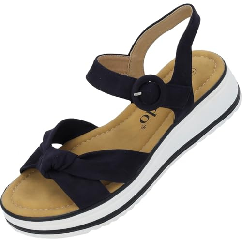 Palado Damen Sandalen Ebelli – modische Pantoletten - elegante Sommerschuhe - bequeme Sandaletten mit verstellbaren Riemen Blau UK8 - EU41