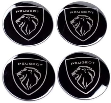 BLAYY 4 Stück Radnabenkappen Radkappen Aufkleber für Peugeot 205 GTI 60mm, Felgendeckel Aufkleber Felgenaufkleber Sticker Auto Kfz Tuning Zubehör