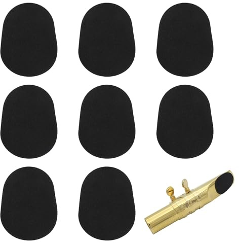 tiyiyok 8 Stück Mundstückkissen, 0.8mm Bissgummi Klarinette, Klarinetten Mundstückkissen, Saxophon Mundstückpolster, für Anfänger, Alto und Tenorsaxophon und Klarinette, Schwarz
