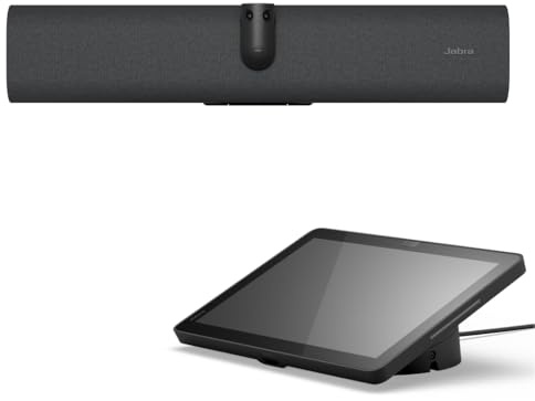 Jabra PanaCast 40 Video Bar System (VBS) Small Meeting Room Android 13 and Touch Controller, 180° Field-of-View Video conferencing with Microphone and Speakers, Works with Meeting Apps, Black, UK plug