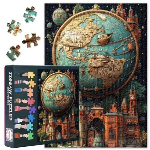 Puzzle 1000 Teile Schloss, Erde Puzzle Erwachsene, Mädchen 1000 Teile Puzzles für Erwachsene, 70 x 50 cm Puzzle Impossible Geschicklichkeitsspiel für die Ganze Familie