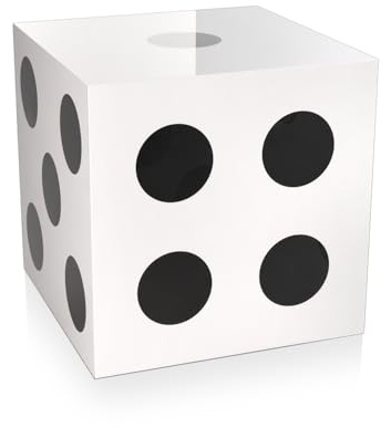 ADM - 'Cube Nut de Jeu' - Table basse en méthacrylate brillant rétrosimprimé - Blanc - H50 cm