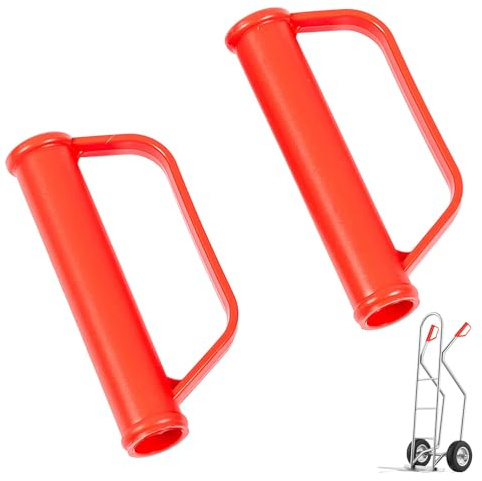 Sicherheitsgriffe,2 PCS 25 mm Ersatzgriffe mit Anstoßschutz für Sackkarren Transportkarren und Stapelkarren Rote Sicherheitsgriffe für Schubkarren Bollerwagen und Materialtransporter