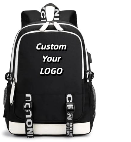 Personalisieren Sie Ihren Rucksack für Herren Damen DIY Logo-Aufdruck Laptop wasserdichte Schultasche Custom,45 * 31 * 16cm