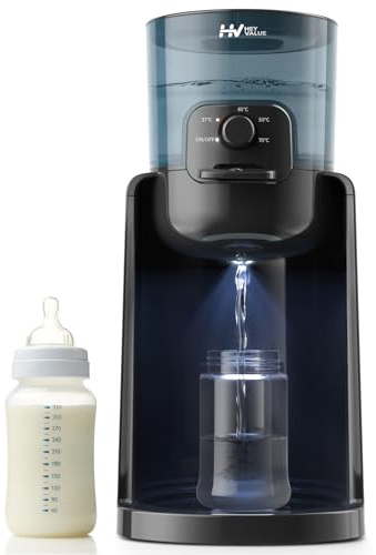 Flaschenzubereiter für Babys,Flaschenwärmer Baby,Instant Warmer,Wasserspender für Sofortige Herstellung von Formelflaschen,4 Temperaturen 72H Smart Thermostat, Heißwasserspender, Schwarz