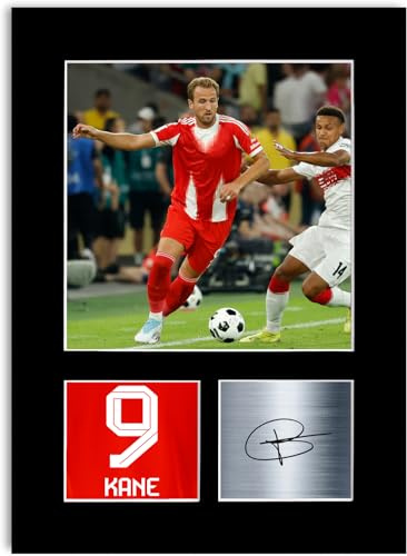 LJW Prints Foto-Poster Harry Kane 2025-2026 Fußballspieler für Deutsche Fußballfans mit signiertem Autogramm Poster mit Fotoaufsteller