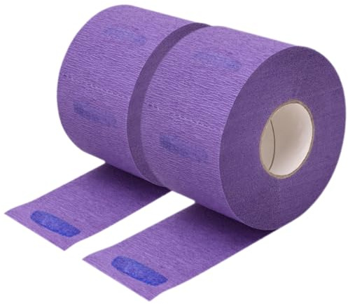 Amosfun Tiras de Papel Desechables para Cuello 2 Piezas Moradas, Protección contra Tintes y Cabello Suelto, Papel Envolvente Cómodo para Peluquería y Barbería Profesional