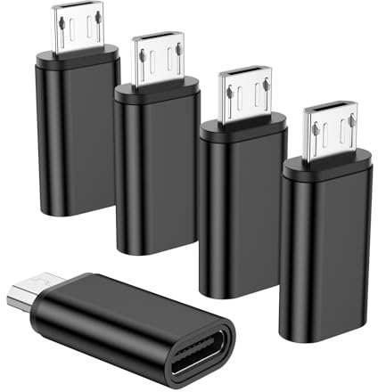 KAYQINHO USB C to Micro USB Adapter(5 Pack), USB Type C Female to Micro USB Male Convert Connector, USB C to Micro B Charge and Data Sync for Galaxy S7 Edge, S6, Nexus 6/5 and Other Micro Devices.