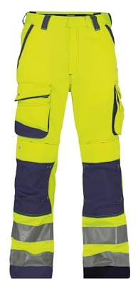 DASSY® Chicago Warnschutzhose mit Kniepolstertaschen - Größe 56 - NEONGELB/DUNKELBLAU