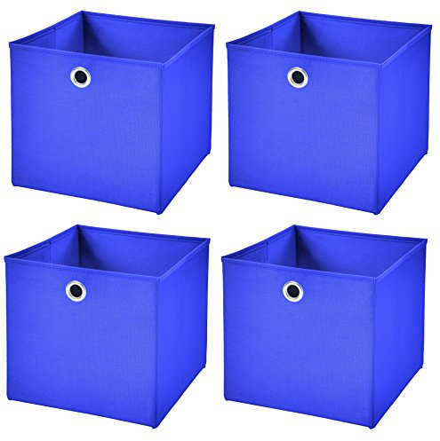 Stick&Shine 4X Aufbewahrungs Korb Blau Faltbox 33 x 33 x 33 cm Regalkorb faltbar