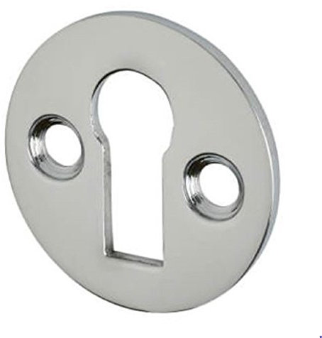 Rosace pour trou de serrure 32 mm avec vis, chrome poli, 32mm