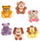 Günthart 48 Tierfiguren, Zootiere sitzend aus Zucker in 2D Optik, flach, in sechs Varianten als Affe, Löwe, Nilpferd, Tiger, Elefant und Hund