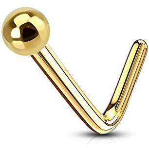 Monster Piercing 14K Gold Echtgold | Nasenpiercing Nasenstecker Stud | Kugel | Stabstärke: 22G (0,6 mm) | Stablänge: 4mm x 4mm | Kugelgröße: 1,5mm oder 2mm | Hypoallergen