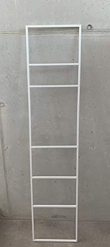 Jan Kurtz Loop Handtuch-/Kleiderleiter aus weißem pulverbeschichtetem Stahlrohr mit 5 Sprossen, Maße: 190 x 42 x 1,5 cm,497790, Stahl Weiss Lackiert