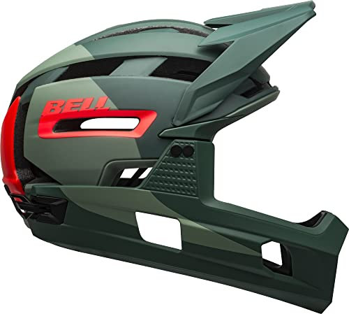 BELL Herren Super Air R MIPS Fahrradhelm MTB, Matte/Gloss Green/Infrared, L | 58-62cm