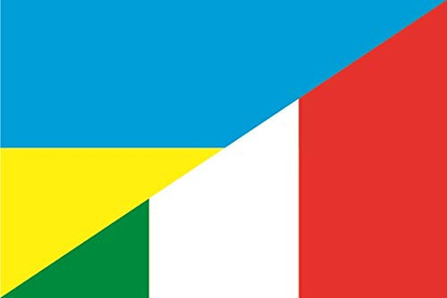 U24 Aufkleber Ukraine-Italien Flagge Fahne 8 x 5 cm Autoaufkleber Sticker