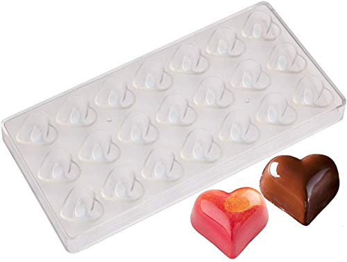 DUBENS Polycarbonat Schokolade Form, Trüffel, Süßigkeiten, Süßigkeiten, Bonbons, Herzform. Lebensmittelsicher, BPA-freier Polycarbonat-Kunststoff