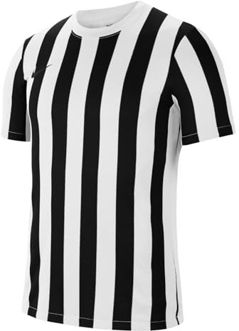 Nike Mens Striped Division Iv Jersey S/S Shirt, White/Black/Black, L