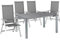 acamp Gartenmöbel Set wetterfest | Urban 4er Set Gartenstühle klappbar mit atmungsaktivem Acatex-Gewebe | Extensio Gartentisch ausziehbar mit Aluminium-Gestell | Sitzgruppe Garten in Platin