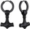 FaithHeart schwarz Thors Hammer Ohrstecker Wikinger Stil Mjölnir Ohrstecker mit Geschenkebox für Weihnachten Halloween