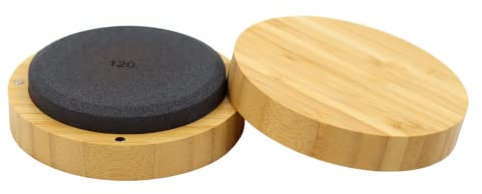 Pietra per affilare Xforst con guscio di bambù, tonda per ascia e coltello. Affilatore per ascia tondo. Modello X-GS2