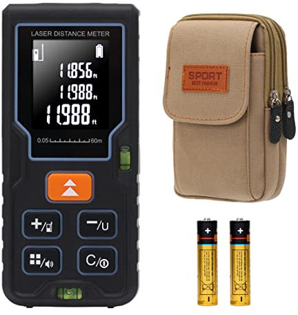 Laser Measurement Tool 196ft/60m Laser Tape Measure Laser Distance Measure Laser Measuring Tape Laser Distance Meter Laser Measuring Device Range Finder Digital Tape Measure with Laser