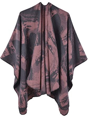 Vsadsau Kaschmir-Schal, Decke, übergroß, groß, Poncho, Umhang, dicker Wickeltuch, Reisezubehör, Rosa, 130 x 150 cm