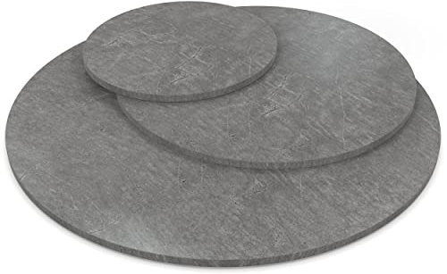 AUPROTEC Tischplatte 19mm rund Ø 800 mm Atlantic Stone Graphite Holzplatte melaminharzbeschichtet Spanplatte mit Umleimer ABS Kante Auswahl: 80 cm