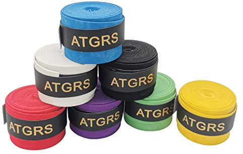 ATGRS Tennisschläger-Griffband, (6 Stück) trockene Haptik, saugfähiger und verbesserter Tennisschläger-Übergriff, besser zum Schwitzen der Hände (trocken, bunt, 7 Stück)