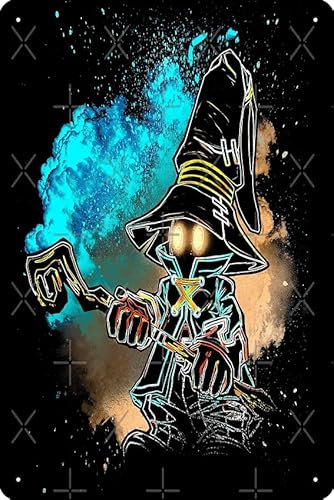 Poster Soul of the Black Mage, 20,3 x 30,5 cm, lustiges Metall-Blechschild, Spielzimmer, Männerhöhle, Wanddekoration
