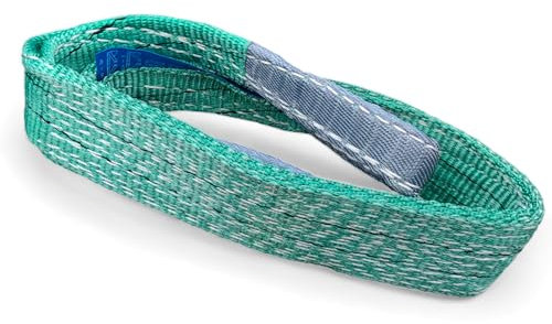 Stabiler Gurt Bergegurt Baumgurt Abschleppgurt Hebeband 14t Bruchlast 2t Hebelast verstärkte Schlaufen Hebegurt Schlupf Bergegurt Offroad I EN 1492-1 (1m)