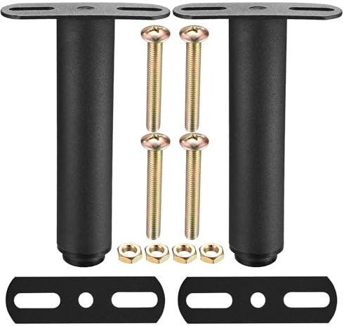 JJWUYUE 2pcs Pieds de Lit Ajustables 18-33cm, Pieds de Meuble Rétractables, Pieds de Table, Pieds T-Forme en Métal, Support pour Sommier, Pieds Réglables en Hauteur pour Sofa, Lit, Armoire, Cabinet