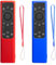 Confezione da 2 Cover per Telecomando Samsung Smart Solar Cell Remote 2021 2022 BN59-01357 BN59-01385 BN59-01265A, Antiscivolo Antiurto, in Silicone con Cordino Anti-Smarrimento（Blu Navy+Rosso）