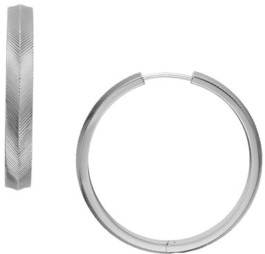 Fossil Creolen-Ohrringe Harlow Linear Texture für Damen Edelstahl, JF04668040
