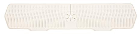 Silicone Sink Faucet Splash Guard Mat 30 inches Kitchen Sink Splash Guard Behind Faucet Water Drip Catcher Mat for Kitchen Bathroom Farmhouse (White)