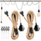 2 Pièces Douille E27 avec Câble 4.5m en Corde de Chanvre Tressée Vintage et Interrupteur, Suspension Douille E27 Corde pour DIY Lampe Suspension Cuisine Cave Loft Entrepôt