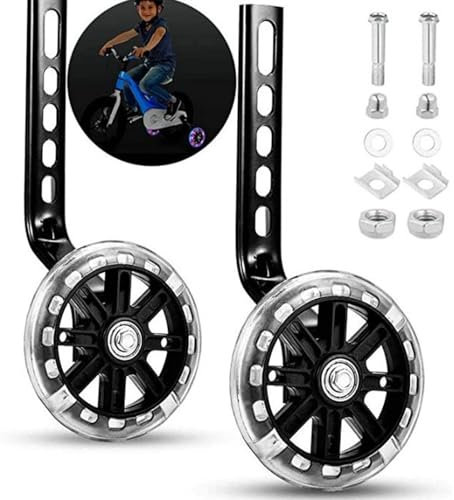 Mikiuly Stützräder, Fahrrad Stützräder für Kinder, Universal Stützräder für Kinderfahrrad, Stützräder für Erwachsene, Hilfsräder für Kinderfahrrad, Stützräder Sicherheitsstützräder, Schwarz