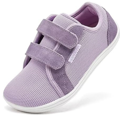 HOBIBEAR Kids Wide Barefoot Shoes for Boys Girls Outdoor Trail Running Minimalist Walking Shoes(Light Purple,9 UK Child)