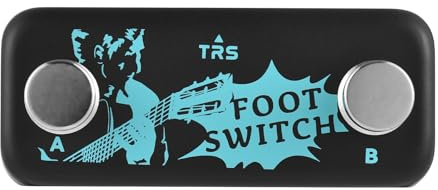 Btuty Dual Footswitch Pedal mit 6,35mm TRS Anschluss für Effektgeräte | Doppel-Fußschalter mit Momentary Funktion, Metallgehäuse und Plug & Play für Effektpedale, Verstärker und Live-Auftritte