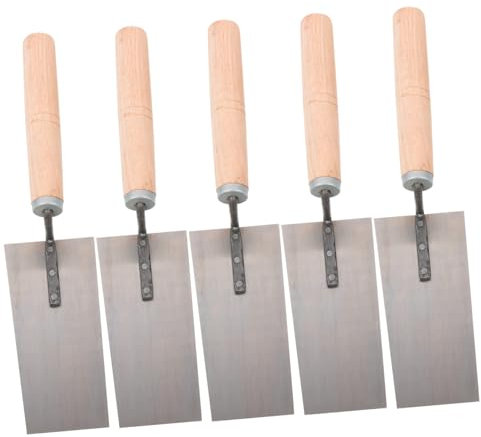 Angoily 1 Satz Maurerkelle Für Gips Eckschaber Für Die Garage Rechen Farb Und Kantenschneider Für Flache Beschichtungen Selbstnivellierender Zementspachtel Randmeißel 5 Stück