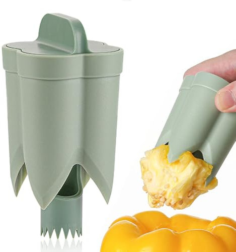 Runsgo Vide-graines de poivron rouge, 2024 nouveau vide-fruits en acier inoxydable, pour légumes, fruits, gadget de cuisine (C x 1 pièce)