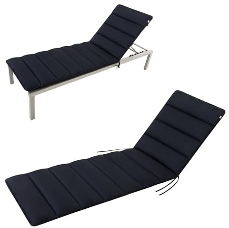 HAVE A SEAT Living - Auflage Gartenliege Flair | 190x60 cm - Weiche Universal Sonnenliege Auflage Dünn - Komfortabel, Wetterfest, Waschbar bis 95° C - Made in Germany (190x60 cm, Marine-Blau)