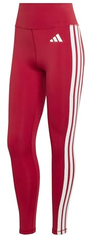adidas Women's Optime Essentials 3 Stripes 7/8 Leggings, active maroon/white, M