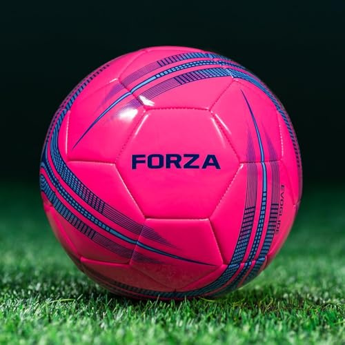 FORZA Ballon d’Entraînement de Football [Taille 1-5] | Équipement Durable pour Joueurs Junior et Senior | Plusieurs Couleurs et Tailles de Pack (Taille 2 (Midi) - Pack de 3, Rose)