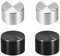 QUARKZMAN Potentiometer Knob Knurled Shaft 6mm Shaft Dia. Rotary Volume Control Knob Aluminum Silver Tone Black 2 Set