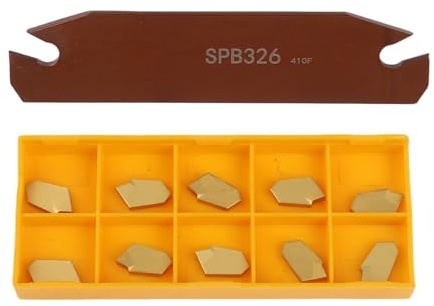 NEIQIUWING SPB326 Drehmaschinen-Abstech- und Einstichwerkzeughalter + 10 GTN-3 SP300 Wendeschneidplatten